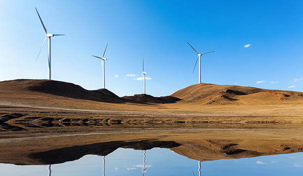 wind turbines on the prairie